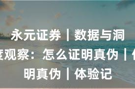 永元证券｜数据与洞察年度观察：怎么证明真伪｜体验记