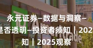 永元证券—数据与洞察—费率是否透明—投资者须知｜2025观察
