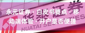 永元证券 · 白皮书要点 · 移动端体验 · 开户是否便捷