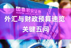 外汇与财政预算速览 关键五问